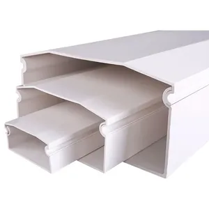 Solid PVC Trunking Solid Wall Wiring Ducts 100X50 Wall Raceway Trunking Electrical Products Channel Cable Management System thumbnail-1