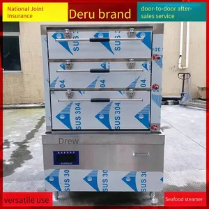 Seafood Steamer Cabinet, All Stainless Steel Thickened, Three-door Soup Stewing Cabinet, Electromagnetic Steaming and Stewing Cabinet, Double-door Steamer, Automatic Control thumbnail-1