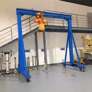 Adjustable Height Span 500kg 1ton 2ton 3ton 5 Ton Warehouse Application Gentry Crane Portable 3 Ton Small Gantry Cranes for Sale thumbnail-4