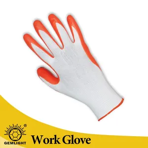 Wholesale Latex Coated Safety Gloves Breathable Knitted Work Gloves for Garden Farm Construction and Warehouse Use thumbnail-1