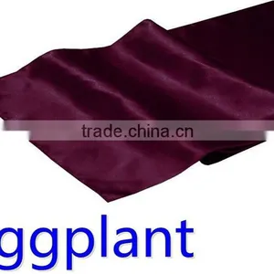 Hot Selling Ployester Satin Table Runner for Wedding Decoration, Eggplant Color thumbnail-1