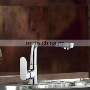 Contemporary Chrome Finished Single Handle Kitchen Mixer Tap thumbnail-1
