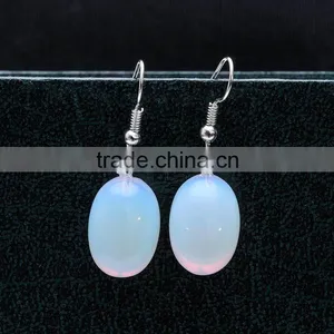 2016 New Factory Direct Natural Stone Rose Quartz Drop Earrings SMJ0154 thumbnail-3