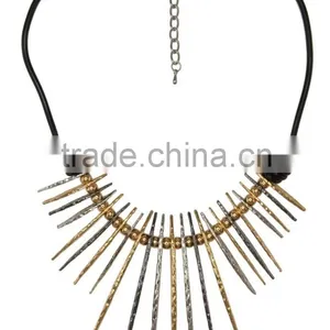 Metal Fringe Statement Necklace thumbnail-2
