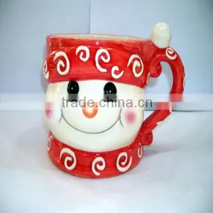 Factory Direct High Quality Embossed Ceramic Christmas Cup/mug thumbnail-2