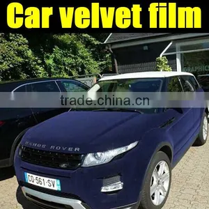 New Style 1.35*15m Blue Velvet Car Wrapping thumbnail-1