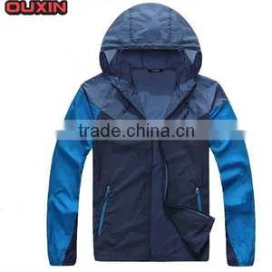 High Quality China Wholesale Custom Blue Windbreaker thumbnail-1