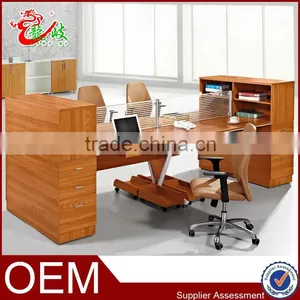 Four People Seat Half Glass Aluminium Partition Office Screen Workstation Melamine Cubicle Office Partition thumbnail-1