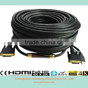 Ultra Long DVI Male to Male Cable With USB and Cotton Braid Support 3D thumbnail-2