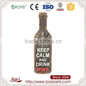 Novelty Design Old Fashion Black Beer Bottle Shape Wood Mdf Clock thumbnail-3