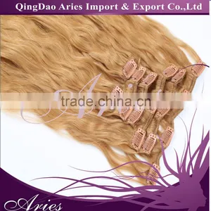New Brazilian 100% Human Hair Clip Ins Loose Wavy Clip Ins Extensions In Hair Weaves Natural Black Color 8 Pcs/set thumbnail-2