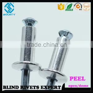 HOT SELLING OPEN END FACTORY DOME HEAD ALUMINUM PEEL BLIND RIVETS thumbnail-4