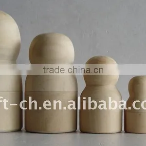 Unpainted Gifts Nesting Dolls 5pcs Set Blank Matryoshka Matreshka Wooden thumbnail-1