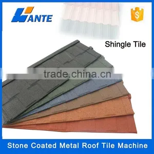 Linyi Wante Machinery High Quality Classic Roman Flat Tile Stone Coated Roof Tiles thumbnail-1