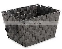 Plastic Woven Storage Tote With Straps thumbnail-1