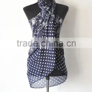 Summer Fashion High Quality Polyester Voile Customaized Printed Sarong thumbnail-3