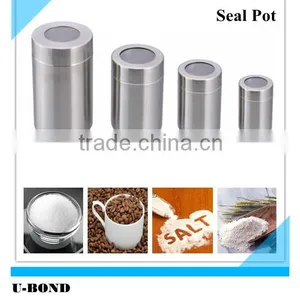Glass Stop Stainless Steel Storage Canister Kitchen Ware thumbnail-1
