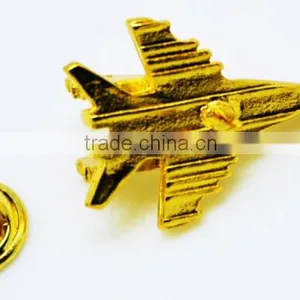 Excellent Quality Gold Airplane Lapel Pin thumbnail-4