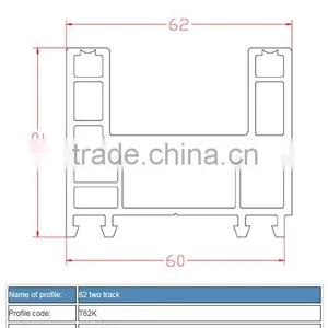 Kinbon Upvc Profile 62 Two Track Plastic u Profile thumbnail-2