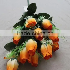 18 Heads Fatory Making Artificial Flower Rose Bud Silk Rose Bud thumbnail-5