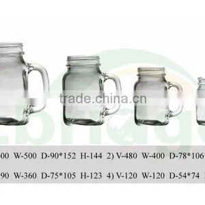 4.2oz Glass Mason Jar Wholesale Mason Jar With Handles or Pump Lid thumbnail-2
