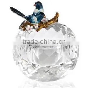 Crystal Ash Tray RORO Art-crystal & Enamel R-7625G thumbnail-4
