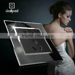 China Supplier OEM Wallpad Black Waterproof Acrylic Glass 110~250V Electrical 5 Pin Triple Austrilia Power Wall Socket 220V thumbnail-1