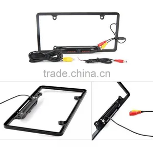 170 Degree Viewing Angle Universal 8 IR LED Car License Plate Frame Mount Rear View Camera (Black or Silver ) thumbnail-1