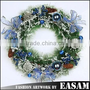 Pretty Ball Pine Cone Ribbon Handmade Artificial Christmas Wreath for Indoor Ornament thumbnail-1