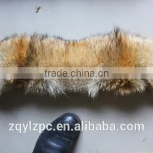 Wholesale Factory Price Natural Color Real Coyote Fur Collar Trimming/fox Fur Strips thumbnail-4