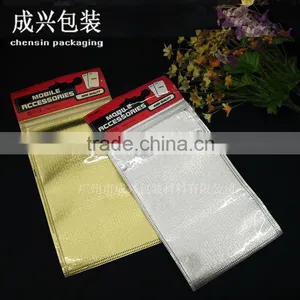 Packing Bag for Mobile Phone Case Heat Seal With Upper Zip Fabric Zipper Bag and Printing Plastic Header thumbnail-1