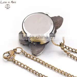 2015 Hot Sale Butterfly Alloy Women Pocket Watch Necklace for Wholesale thumbnail-2