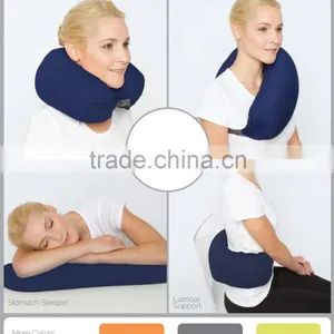 4-in-1 Convertible Travel Pillow for Side, Stomach and Back Sleepers. Lumbar Support Quality Choice thumbnail-1