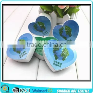 Cotton Material Romantic Heart Shape Compressed Towel Screen Printed Heart Compressed Towel Quality Choice thumbnail-4