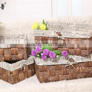 Maize and Water Hyacinth Rattan Basket Recommend Set Of3 thumbnail-2