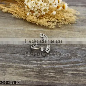 2 Set Brand Hollow With Black Crystal Punk Ring thumbnail-4