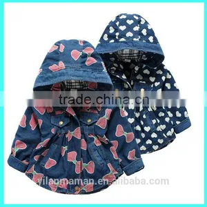 Wholesale Autumn Hooded Jacket Baby Girl Jeans Jacket Quality Choice thumbnail-2