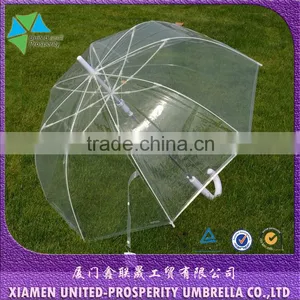 White Bubble Fiberglasss Strengthened Bell Shape Straight Auto Open Umbrella thumbnail-1