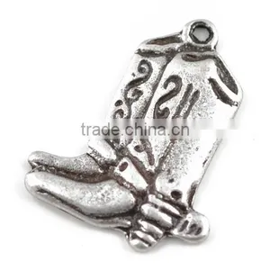 A14175 Metal Antique Silver Boots Charm for Bracelet Necklace Pendant thumbnail-1