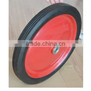 14x1.75 Inch Semi Pneumatic Rubber Wheel With Rib Tread thumbnail-1