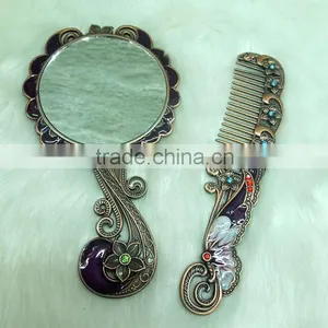 Promotional Gift Comb Mirror Set/red Bronze Cosmetic Pocket Mirror Set thumbnail-2