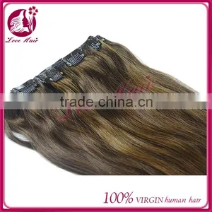 2016 Cheap Wholesale Virgin Brazilian Hair Hair Natural Clips in Human Hair Extensions thumbnail-3