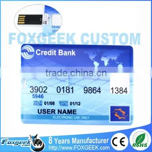 100% Custom Promotional Credit Card Business Card USB Flash Drive Real Capacity Memory Stick Logo Printing Wholesale Bulk thumbnail-1