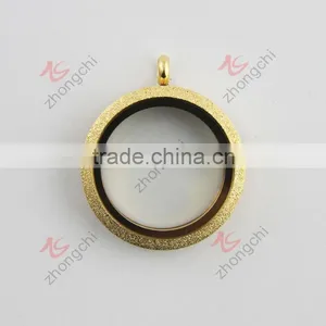 Wholesale Fashion Jewelry Locket Matt Top Face Stainless Steel Floating Locket Pendant Necklace thumbnail-2
