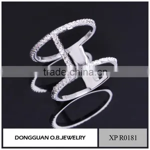 New Designs Clear Zircon Ring Silver Material Pave Setting Luck Jewelry thumbnail-4