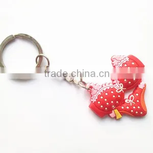 Cute Bikini Shaped 2d OEM Rubber Soft PVC Promotional Keychain/ Keyring thumbnail-2