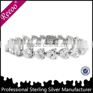 Fashion 925 Silver Diamond Tennis Bracelet, 925 Italian Silver Bracelet thumbnail-1