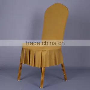 China Factory Offer Cheap Half Ruffled Cover Polyester Chair Cover thumbnail-2