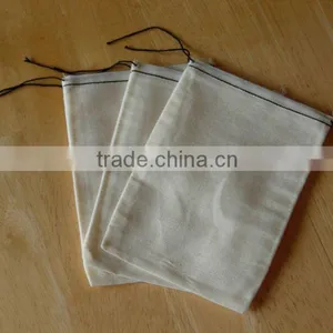 Small Muslin Custom Drawstring Bags thumbnail-3