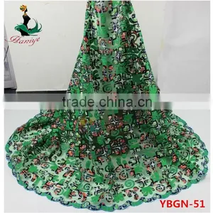 YBGN51 Wax With Lace Fabric for Wrap Dress,wax With Lace for Lady thumbnail-1
